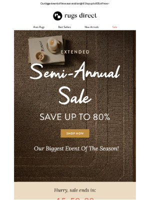 Rugs Direct - Semi-Annual Sale EXTENDED!