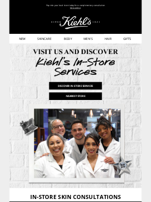 Kiehl's (UK) - Discover our in-store services