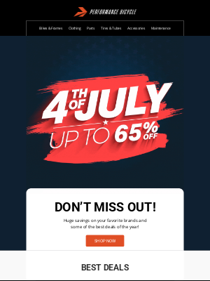 Performance Bicycle - Don’t miss out 4th of July Sales!