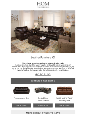 HOM Furniture - Leather Furniture 101