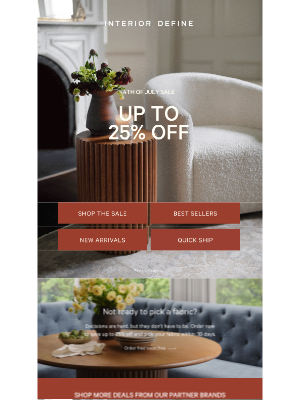 Interior Define - July 4th Plans? Shopping This Sale