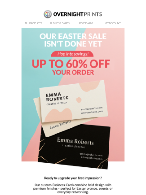 Overnight Prints - Easter Offer: Custom Business Cards