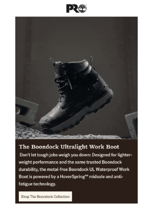 Timberland - Introducing The Boondock Ultralight Work Boot.