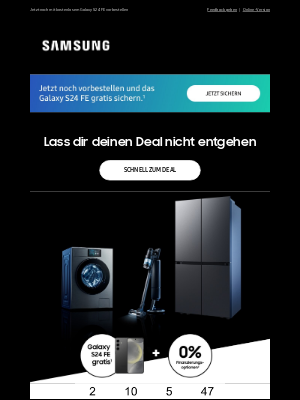Samsung (Germany) - Letzte Chance auf deinen Deal für die Bespoke AI Hausgeräte ⏰