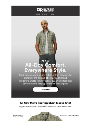 Outdoor Research - New: Rooftop Shirt + Timberline Shorts