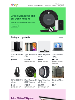 eBay - Don't miss Green Monday deals and more savings