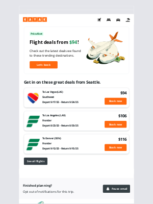 KAYAK - ✈ Just in: $94 flights from SEA to one of these top destinations