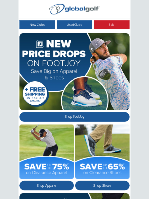 GlobalGolf - New Price Drops on FootJoy Gear + Free Shipping