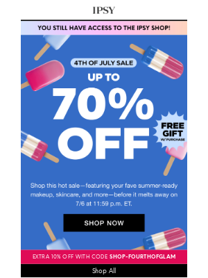 ipsy - 4th Of July Glam Up To 70% Off