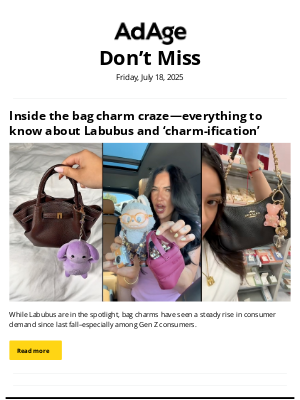 Ad Age - Inside the bag charm craze—everything to know about Labubus and ‘charm-ification’