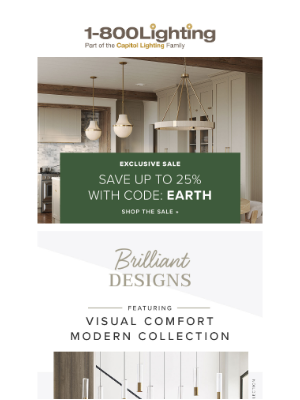 Capitol Lighting's 1800lighting - VIP Sale (code inside) ✨ Brilliant Designs by Visual Comfort Modern Collection