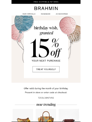 Brahmin - ⏰ Your birthday coupon expires soon!