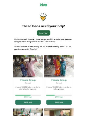 Kiva - ⏳ Time is running out for these loans.