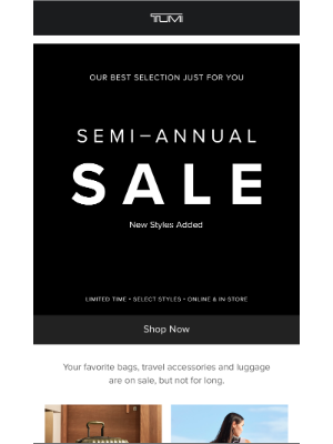 TUMI - Memorial Day Meets Semi-Annual Sale