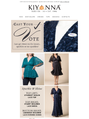 Kiyonna Clothing - On Today's Ballot:  Standout Sequins OR Lyrical Lace 🗳️