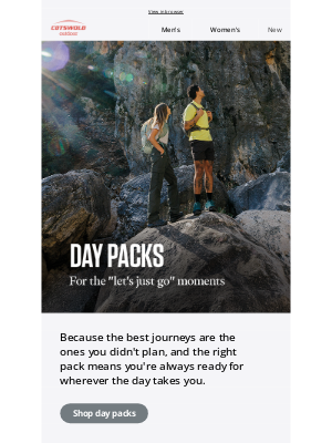 Cotswold Outdoor (United Kingdom) - Packs for the Unplanned🏕️