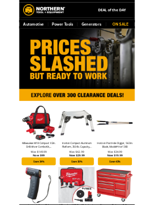 Northern Tool + Equipment - Save Up to 60%: Last Chance CLEARANCE