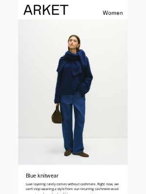 ARKET - New in: Relaxed cashmere-wool jumper in blue