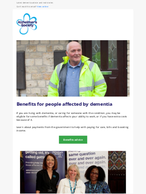 Alzheimer's Society - Benefits and dementia