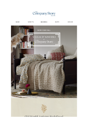 The Company Store - New Villa D'Ascoli Is Here!