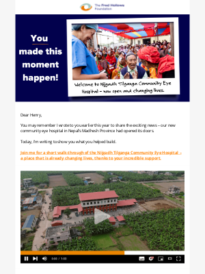 VIDEO INSIDE: Come with me – see what you've helped build