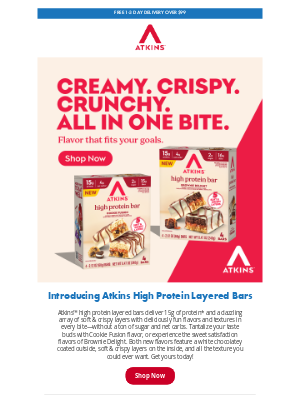 Atkins - Introducing Atkins High Protein Layered Bars