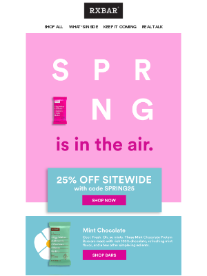 RXBAR - Take 25% off during our Spring Sale