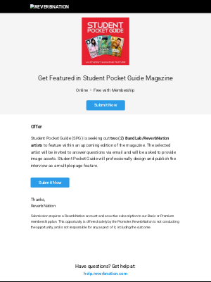 ReverbNation - Get Featured in the UK's #1 student magazine