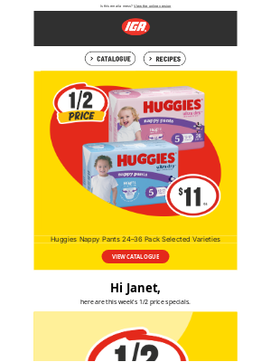 IGA (Independent Grocers Alliance) - Save up to $51 on these 1/2 price specials!