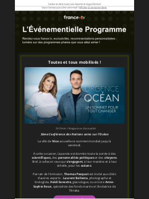 France télévision (France) - Urgence océan : un sommet pour tout changer