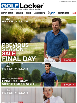 Golf Locker - Peter Millar Sale - Final Day