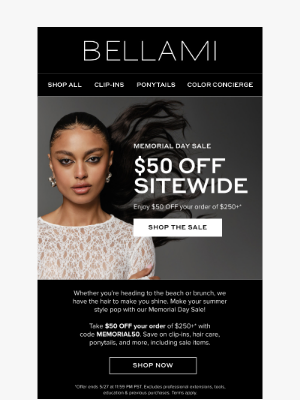 BELLAMI Hair - 💥 Memorial Day Deal: $50 OFF Sitewide + Up to 70% OFF Final Sale!