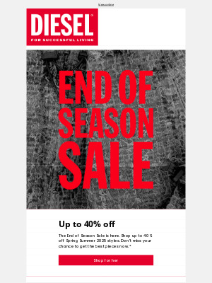 Diesel - Now live: up to 40% off