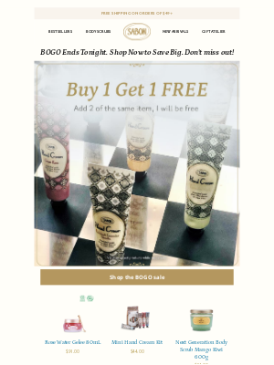 Sabon NYC - Buy 1 Get 1 FREE⚡Ends Tonight!
