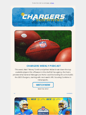 Los Angeles Chargers - ⚡Week in Review: Free Agency Updates, NFL Draft Previews and more!