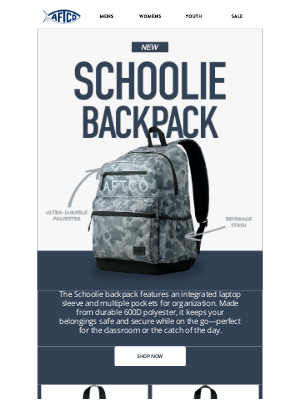 AFTCO Fishing - New Schoolie Backpack!