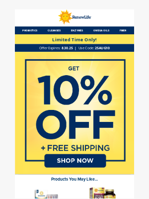 Renew Life - Save 10% Off Everything!