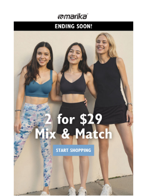 Marika Fitness - Ending Soon: 2 for $29 Styles!