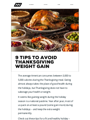 Onnit - 9 Tips To Avoid Thanksgiving Weight Gain