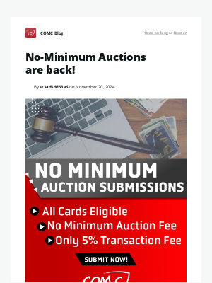 COMC - No-Minimum Auctions are back!