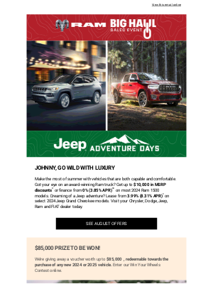 Chrysler (Canada) - Johnny, take the route to luxury and discounts this summer