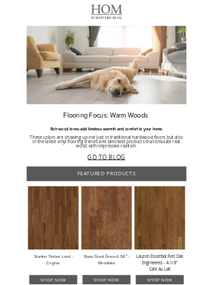 HOM Furniture - Flooring Focus: Warm Woods