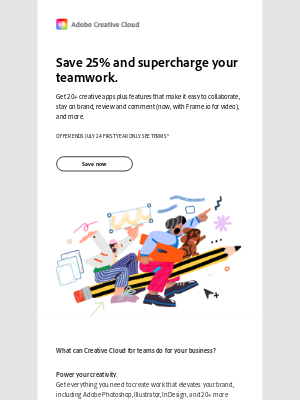 Adobe - Unlock 25% off Creative Cloud for teams