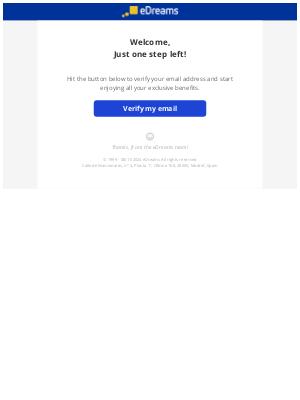 eDreams - Verify your email address