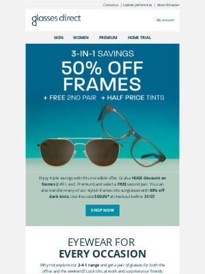 Glasses Direct (UK) - Get Amazing 3-in-1 Savings