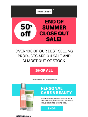 Brandless - 50% OFF END OF SUMMER SALE ☀️