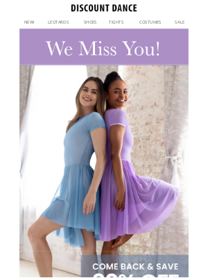 Discount Dance - We Miss You! Get Your Special Offer Just for You Inside.