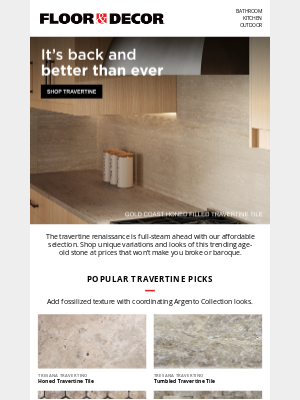Floor And Decor - Travertine’s comeback is stunning! See popular picks