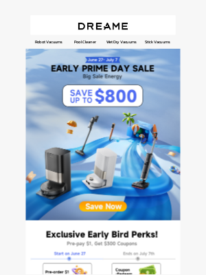 Dreame Tech - 🤯 Early Prime Day Starts NOW | Save $800 Before Everyone Else!