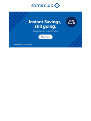 Sam's Club - Gone today: weekend doorbusters.